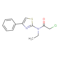 Chemical structure of 2-chloro-N-ethyl-N-(4-phenyl-1,3-thiazol-2-yl)acetamide - CSSB03436559775