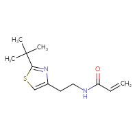 Chemical structure of N-[2-(2-tert-butyl-1,3-thiazol-4-yl)ethyl]prop-2-enamide - CSSB00030477848