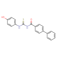 Chemical structure of 1-{[1,1'-biphenyl]-4-carbonyl}-3-(4-hydroxyphenyl)thiourea - CSSB00020579566