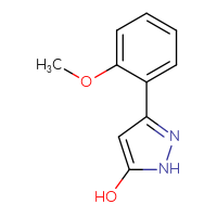 Chemical structure of 3-(2-methoxyphenyl)-1H-pyrazol-5-ol - CSSB00012769308