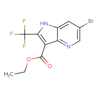 Chemical structure of ethyl 6-bromo-2-(trifluoromethyl)-1H-pyrrolo[3,2-b]pyridine-3-carboxylate - CSSB20621793145