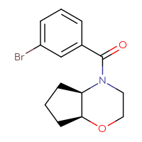 Chemical structure of (4aR,7aS)-4-(3-bromobenzoyl)-octahydrocyclopenta[b][1,4]oxazine - CSSB21432554971