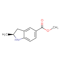 Chemical structure of methyl (2S)-2-methyl-2,3-dihydro-1H-indole-5-carboxylate - CSSB00015983567