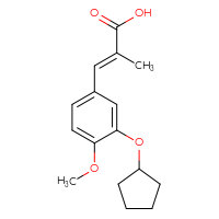 Chemical structure of (2E)-3-[3-(cyclopentyloxy)-4-methoxyphenyl]-2-methylprop-2-enoic acid - CSSB00102422672