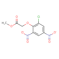Chemical structure of methyl 2-(2-chloro-4,6-dinitrophenoxy)acetate - CSSB00020600203