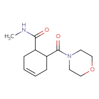 Chemical structure of N-methyl-6-(morpholine-4-carbonyl)cyclohex-3-ene-1-carboxamide - CSSB00103794698