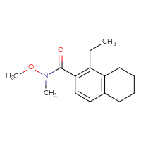 Chemical structure of 1-ethyl-N-methoxy-N-methyl-5,6,7,8-tetrahydronaphthalene-2-carboxamide - CSSB15046471825