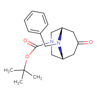 Chemical structure of tert-butyl (1R,5S)-9-benzyl-7-oxo-3,9-diazabicyclo[3.3.1]nonane-3-carboxylate - CSSB02125660152