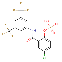 Chemical structure of (2-{[3,5-bis(trifluoromethyl)phenyl]carbamoyl}-4-chlorophenoxy)phosphonic acid - CSSB02515422098