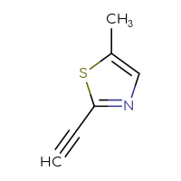 Chemical structure of 2-ethynyl-5-methyl-1,3-thiazole - CSSB00015837208