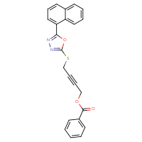 Chemical structure of 4-{[5-(naphthalen-1-yl)-1,3,4-oxadiazol-2-yl]sulfanyl}but-2-yn-1-yl benzoate - CSSB00160793809
