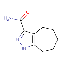 Chemical structure of 1H,4H,5H,6H,7H,8H-cyclohepta[c]pyrazole-3-carboxamide - CSSB00010983130
