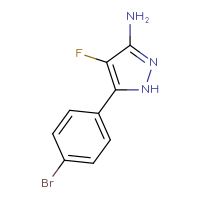 Chemical structure of 5-(4-bromophenyl)-4-fluoro-1H-pyrazol-3-amine - CSSB00024422975