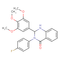 Chemical structure of 3-(4-fluorophenyl)-2-(3,4,5-trimethoxyphenyl)-1,2,3,4-tetrahydroquinazolin-4-one - CSSB00028055372