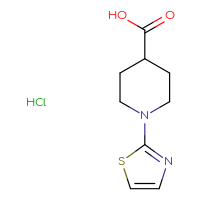 Chemical structure of 1-(1,3-thiazol-2-yl)piperidine-4-carboxylic acid hydrochloride - CSSB00000755579