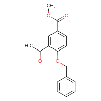 Chemical structure of methyl 3-acetyl-4-(benzyloxy)benzoate - CSSB00010369508