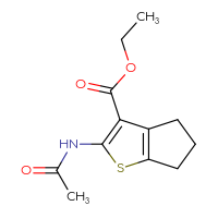 Chemical structure of ethyl 2-acetamido-4H,5H,6H-cyclopenta[b]thiophene-3-carboxylate - CSSB00000383511