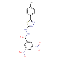 Chemical structure of N'-[5-(4-methylphenyl)-1,3,4-thiadiazol-2-yl]-3,5-dinitrobenzohydrazide - CSSB20538596827