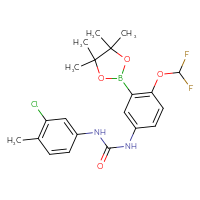Chemical structure of 3-(3-chloro-4-methylphenyl)-1-[4-(difluoromethoxy)-3-(4,4,5,5-tetramethyl-1,3,2-dioxaborolan-2-yl)phenyl]urea - CSSB21332045153