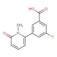 Chemical structure of 3-fluoro-5-(1-methyl-6-oxo-1,6-dihydropyridin-2-yl)benzoic acid - CSSB06581339162