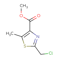 Chemical structure of methyl 2-(chloromethyl)-5-methyl-1,3-thiazole-4-carboxylate - CSSB03552161072