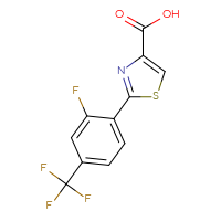 Chemical structure of 2-[2-fluoro-4-(trifluoromethyl)phenyl]-1,3-thiazole-4-carboxylic acid - CSSB00102773528