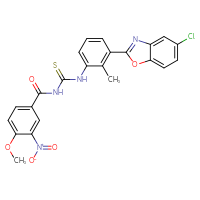 Chemical structure of 1-[3-(5-chloro-1,3-benzoxazol-2-yl)-2-methylphenyl]-3-(4-methoxy-3-nitrobenzoyl)thiourea - CSSB00121706319
