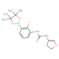 Chemical structure of 3-(4,5-dihydrofuran-3-yl)-1-[2-fluoro-3-(4,4,5,5-tetramethyl-1,3,2-dioxaborolan-2-yl)phenyl]urea - CSSB21245996816