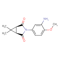 Chemical structure of (1R,5S)-3-(3-amino-4-methoxyphenyl)-6,6-dimethyl-3-azabicyclo[3.1.0]hexane-2,4-dione - CSSB02207853182