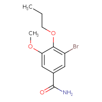 Chemical structure of 3-bromo-5-methoxy-4-propoxybenzamide - CSSB00028028544