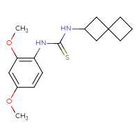 Chemical structure of 1-(2,4-dimethoxyphenyl)-3-{spiro[3.3]heptan-2-yl}thiourea - CSSB21432509924
