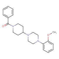 Chemical structure of 1-(1-benzoylpiperidin-4-yl)-4-(2-methoxyphenyl)piperazine - CSSB00121601242