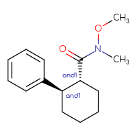 Chemical structure of rac-(1R,2R)-N-methoxy-N-methyl-2-phenylcyclohexane-1-carboxamide - CSSB21291563444