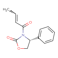 Chemical structure of (4R)-3-(but-2-enoyl)-4-phenyl-1,3-oxazolidin-2-one - CSSB20966125209