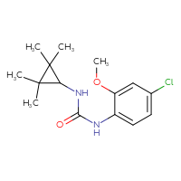 Chemical structure of 1-(4-chloro-2-methoxyphenyl)-3-(2,2,3,3-tetramethylcyclopropyl)urea - CSSB02037506534