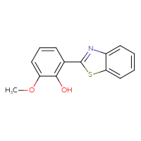 Chemical structure of 2-(1,3-benzothiazol-2-yl)-6-methoxyphenol - CSSB00000636902