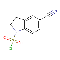 Chemical structure of 5-cyano-2,3-dihydro-1H-indole-1-sulfonyl chloride - CSSB06376760343