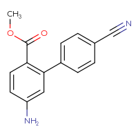 Chemical structure of methyl 5-amino-4'-cyano-[1,1'-biphenyl]-2-carboxylate - CSSB06582218651