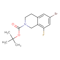 Chemical structure of tert-butyl 6-bromo-8-fluoro-1,2,3,4-tetrahydroisoquinoline-2-carboxylate - CSSB00048366505