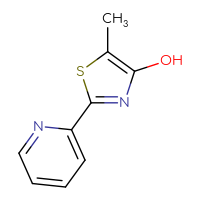 Chemical structure of 5-methyl-2-(pyridin-2-yl)-1,3-thiazol-4-ol - CSSB00000065883