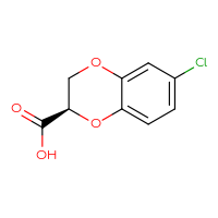 Chemical structure of (2R)-6-chloro-2,3-dihydro-1,4-benzodioxine-2-carboxylic acid - CSSB00015943352