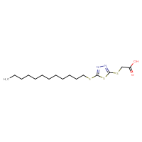 Chemical structure of 2-{[5-(dodecylsulfanyl)-1,3,4-thiadiazol-2-yl]sulfanyl}acetic acid - CSSB00121735159