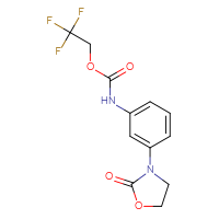 Chemical structure of 2,2,2-trifluoroethyl N-[3-(2-oxo-1,3-oxazolidin-3-yl)phenyl]carbamate - CSSB00000746196