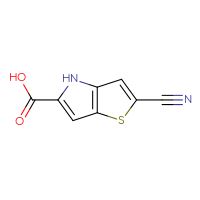 Chemical structure of 2-cyano-4H-thieno[3,2-b]pyrrole-5-carboxylic acid - CSSB00009889164