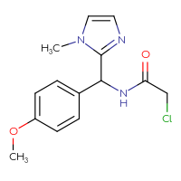 Chemical structure of 2-chloro-N-[(4-methoxyphenyl)(1-methyl-1H-imidazol-2-yl)methyl]acetamide - CSSB00961095441