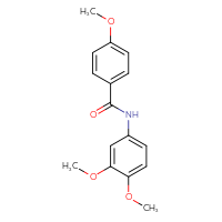 Chemical structure of N-(3,4-dimethoxyphenyl)-4-methoxybenzamide - CSSB00046119976