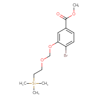 Chemical structure of methyl 4-bromo-3-{[2-(trimethylsilyl)ethoxy]methoxy}benzoate - CSSB21082292854