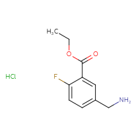 Chemical structure of ethyl 5-(aminomethyl)-2-fluorobenzoate hydrochloride - CSSB20963524423