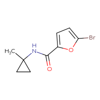 Chemical structure of 5-bromo-N-(1-methylcyclopropyl)furan-2-carboxamide - CSSB00012073599