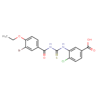 Chemical structure of 3-({[(3-bromo-4-ethoxyphenyl)formamido]methanethioyl}amino)-4-chlorobenzoic acid - CSSB00102605669